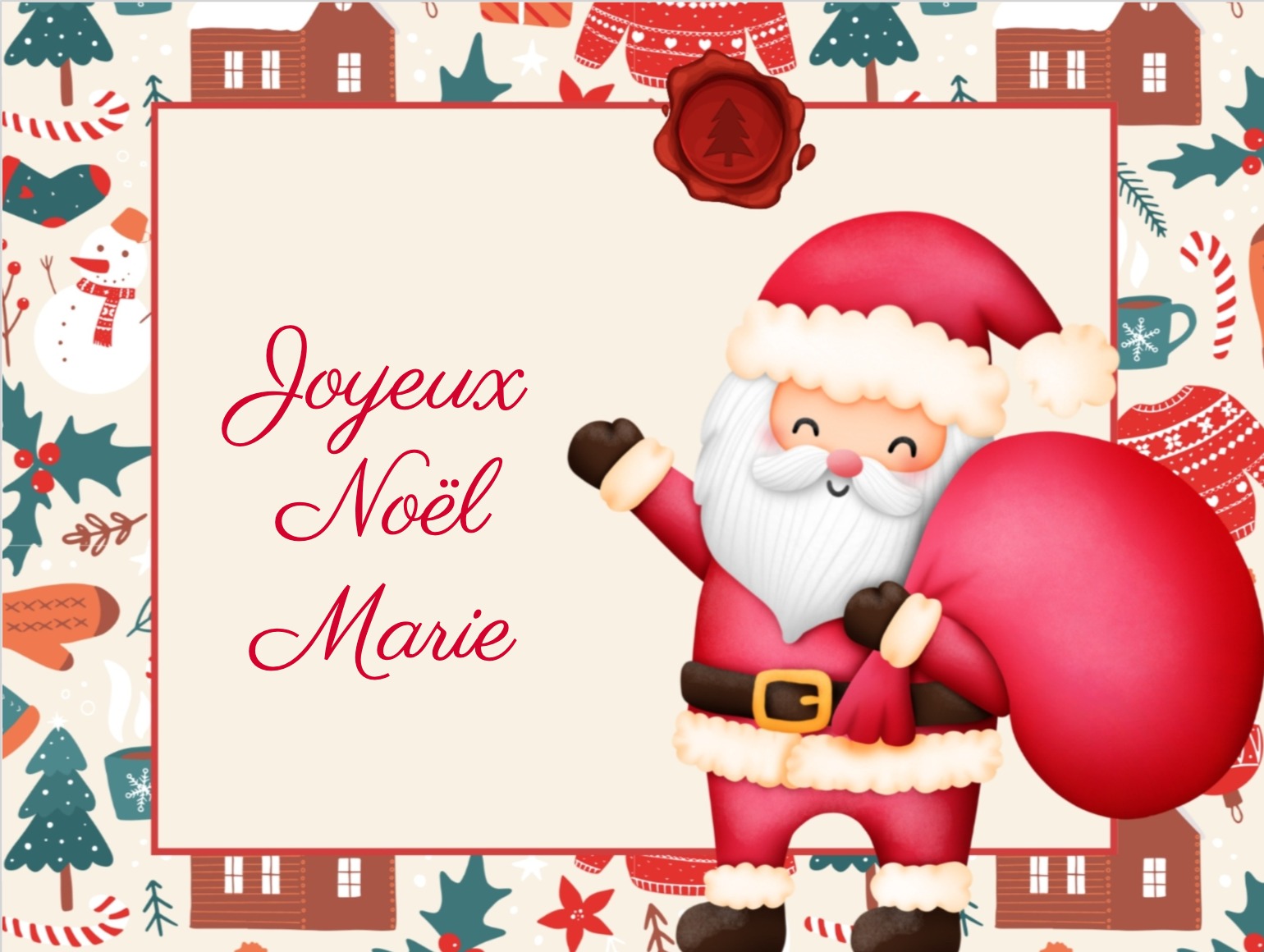 lettre du Père Noël avec prénom de l’enfant