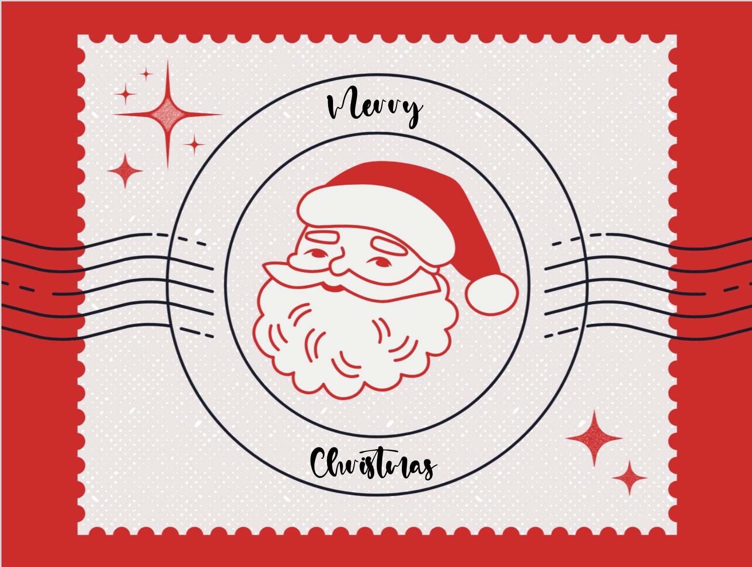 Santa card with official-looking stamp