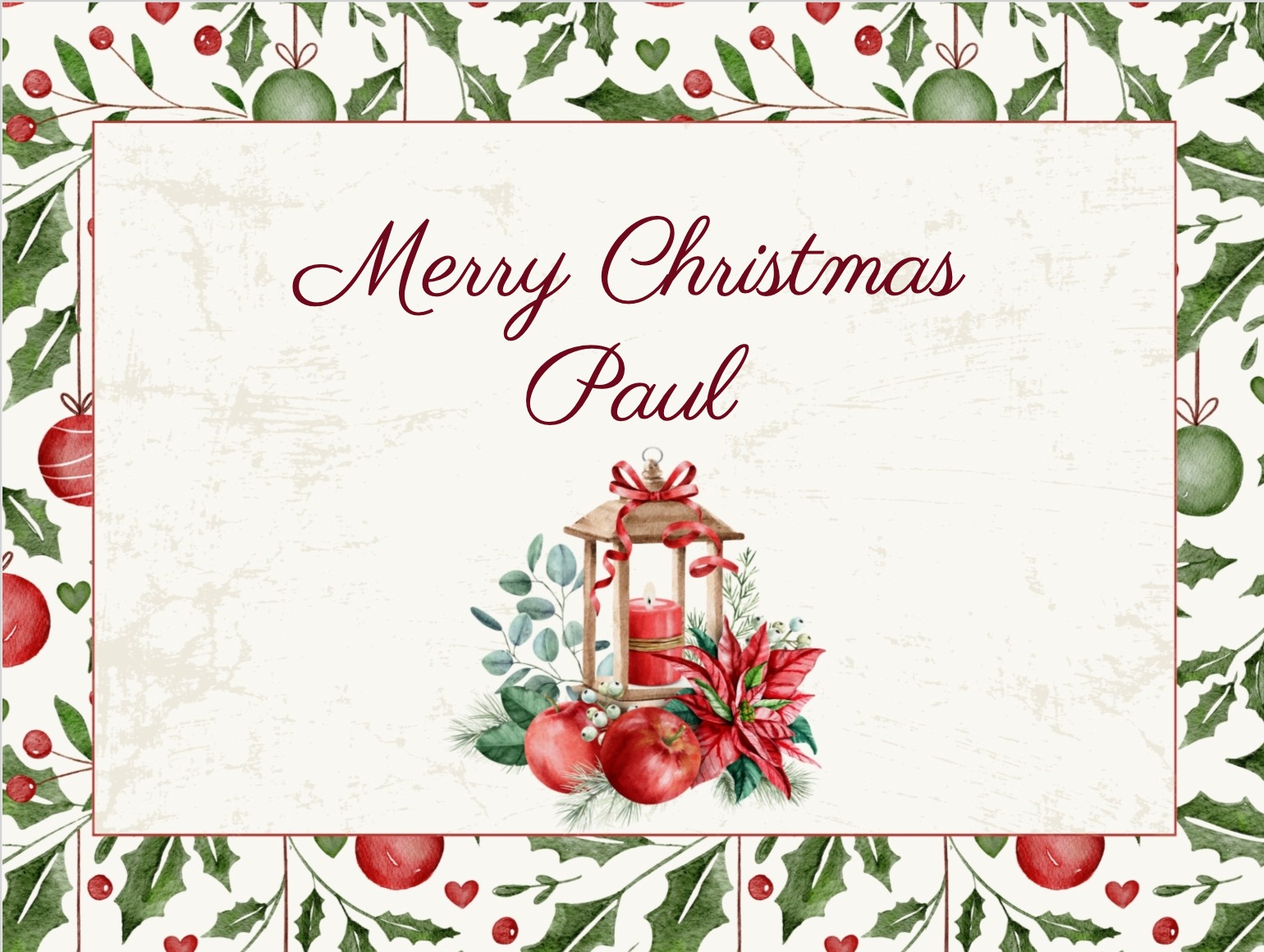 card with childlike Christmas illustrations