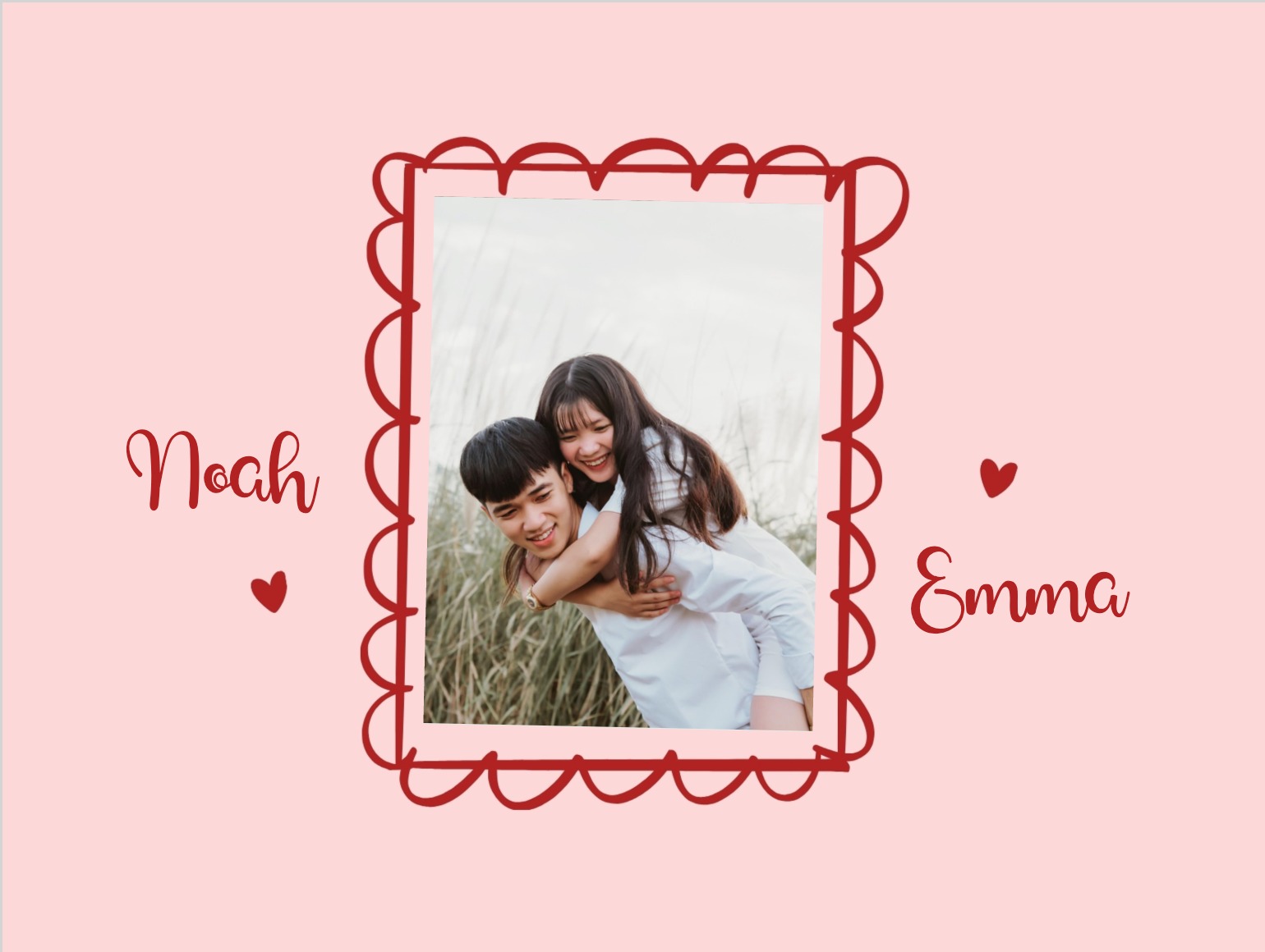 Valentinstagskarte mit Vornamen personalisieren