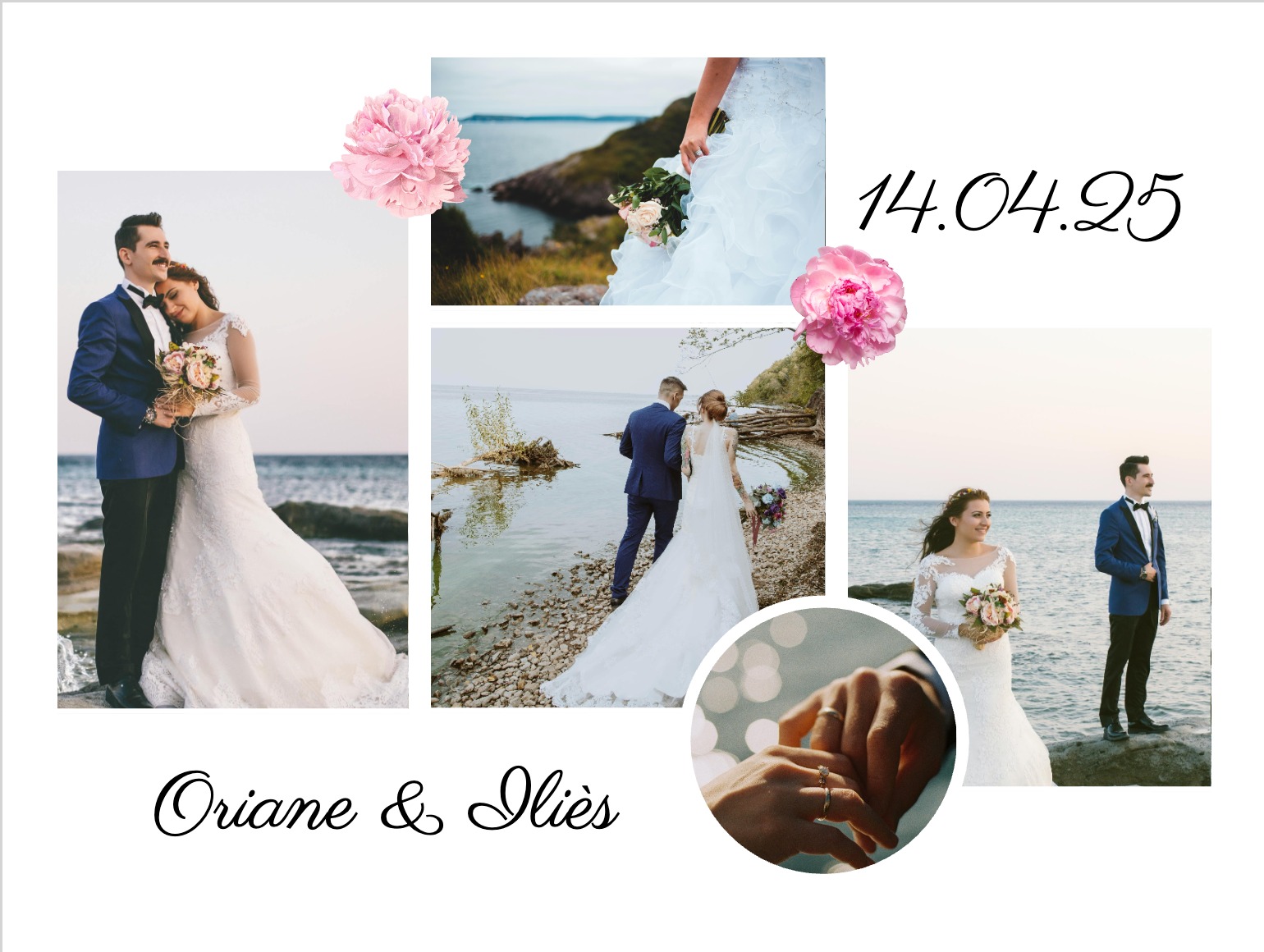 carte souvenir mariage personnalisée - modèle à personnaliser