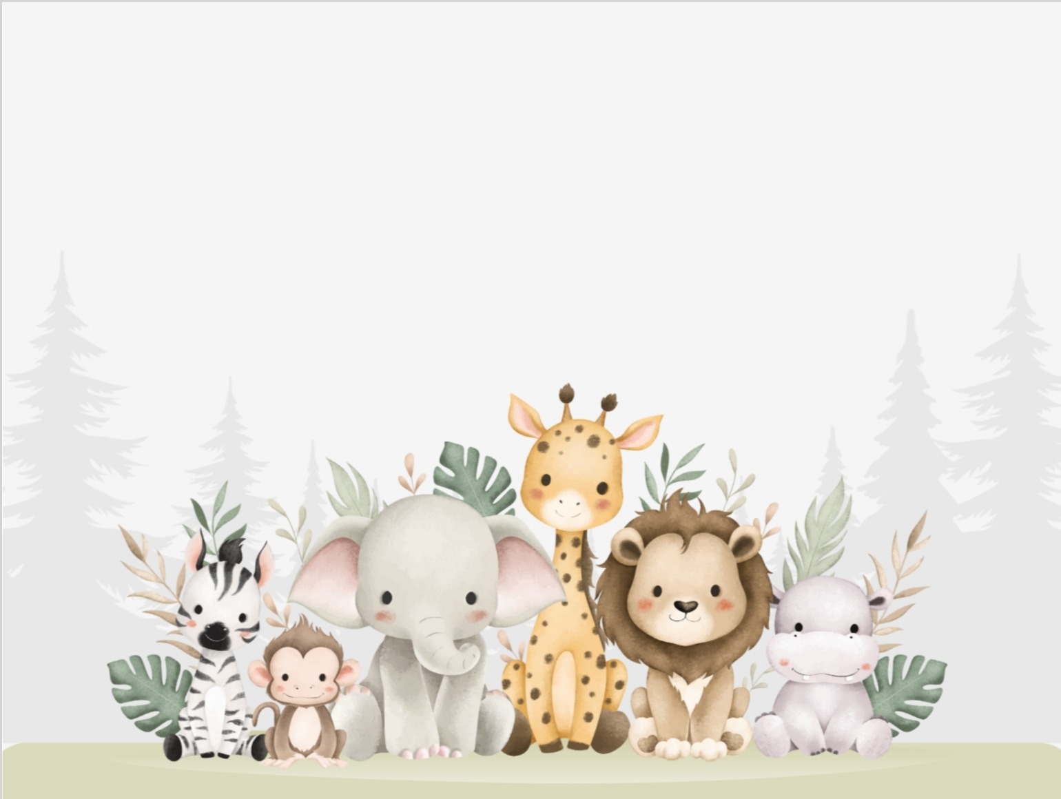 children’s postcard with cute animals