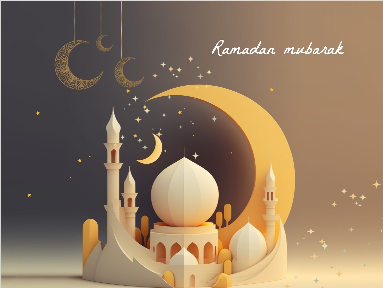 Ramadan-Karte mit Mond und Sternen