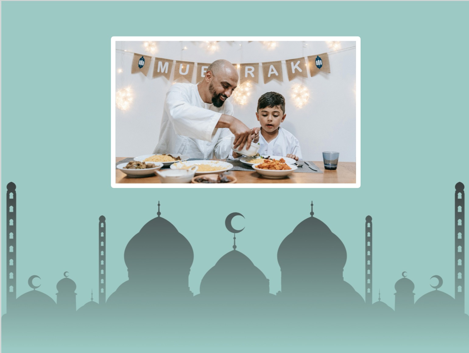 Ramadan-Karte mit fröhlichen Kindern