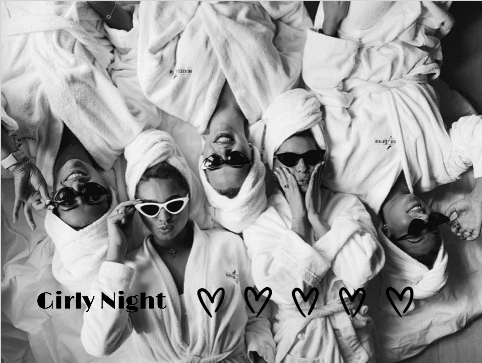 girly night bachelorette party card