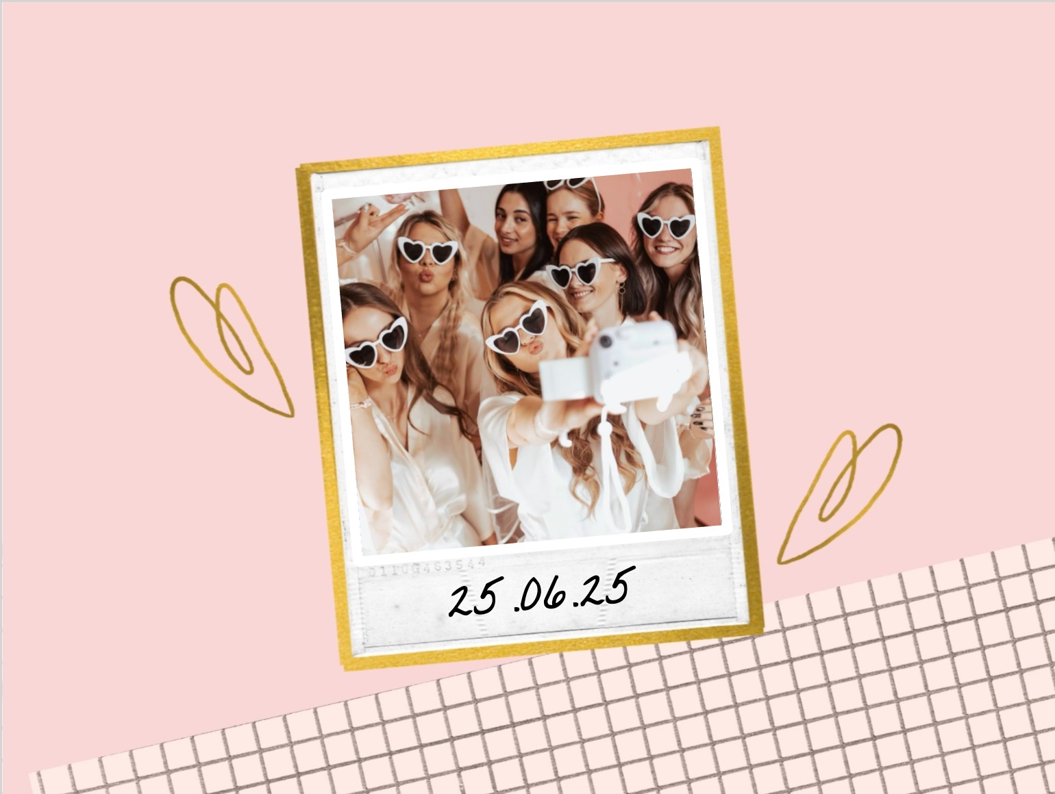 selfie party card for hen party celebration